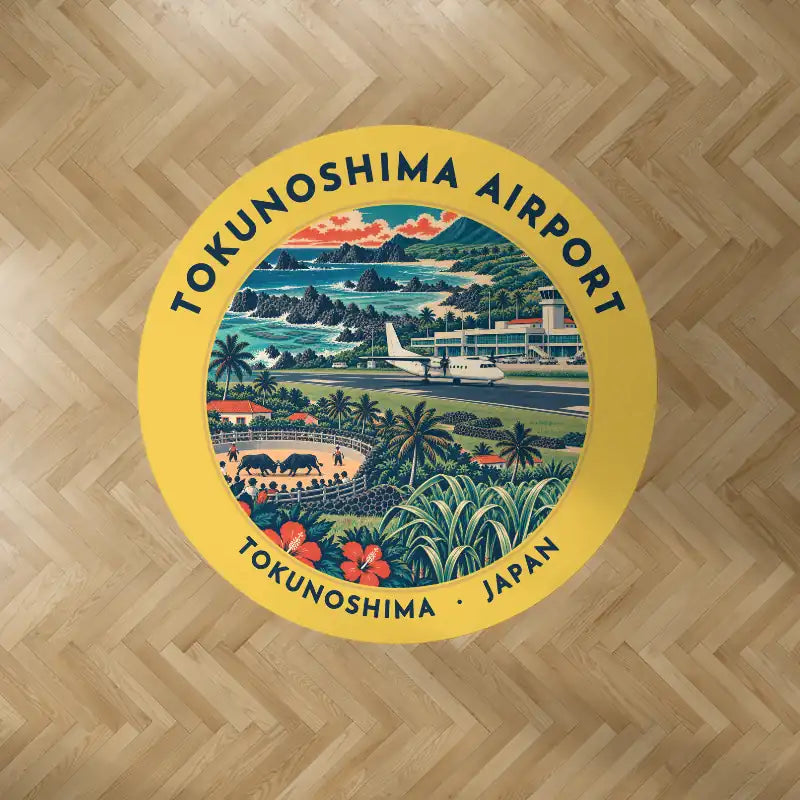 Tokunoshima Airport (TKN) Carpets - Carpet Round - Badge - Yellow