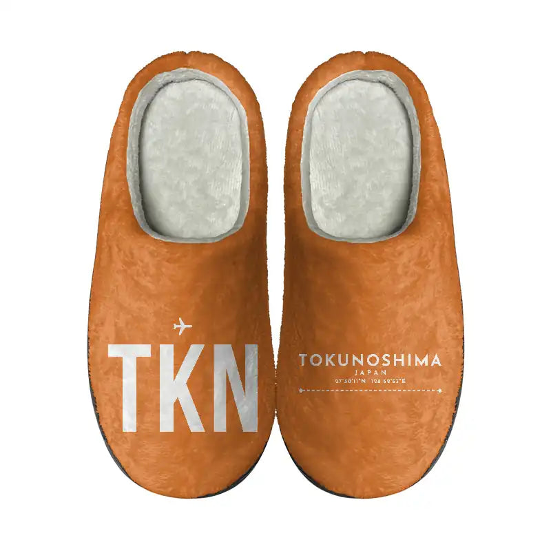 Tokunoshima Airport (TKN) Slippers & Flip Flops - Slippers - Cotton - Code - Different - Orange