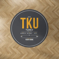 Thumbnail for Turku Airport (TKU) Carpets - Carpet Round - ID Tag + Name - Dark Gray