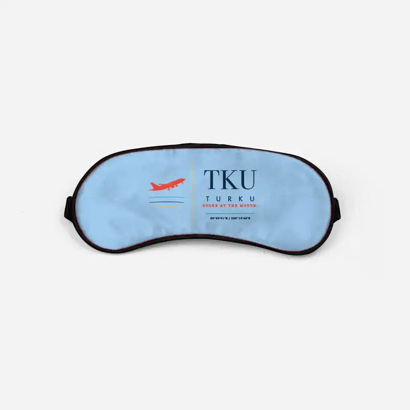 Turku Airport (TKU) Sleep Masks - Sleep Mask - Front - Light Blue