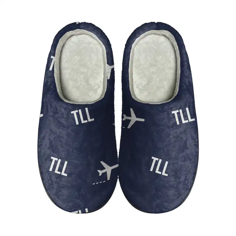 Lennart Meri Tallinn Airport (TLL) Slippers & Flip Flops - Slippers - Cotton - Pattern - Navy Blue