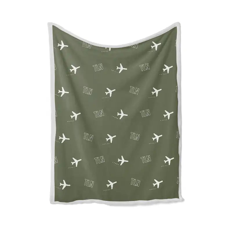 Toulon-Hyères Airport (TLN) Bedding Sets & Blankets - Blanket - Pattern - Green Army