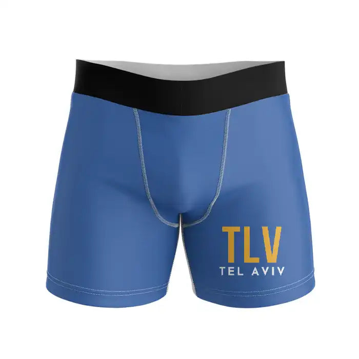 Tel Aviv Ben Gurion Airport (TLV) Men Boxers - Code - Blue