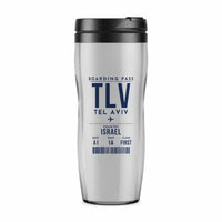 Thumbnail for Tel Aviv Ben Gurion Airport (TLV) Travel Mugs - Boarding Pass - Plastic (No Holder) - Light Gray