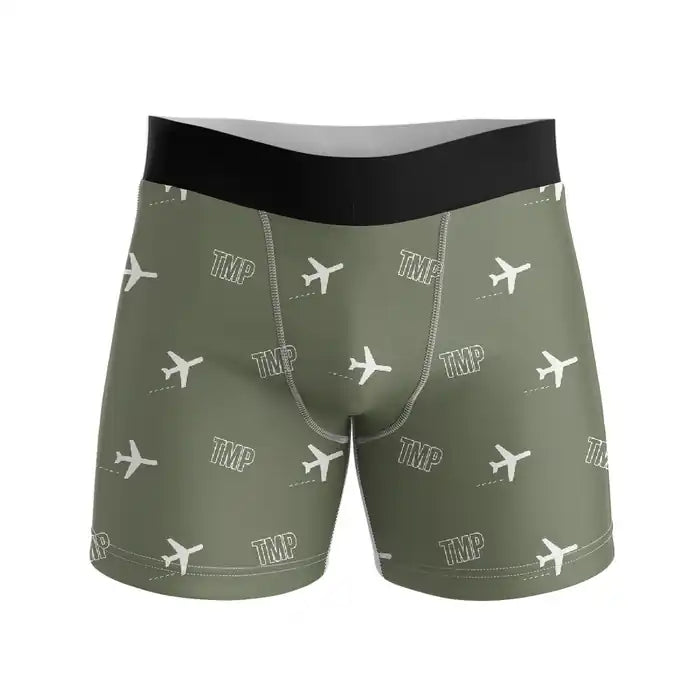 Tampere-Pirkkala Airport (TMP) Men Boxers - Pattern - Green Army