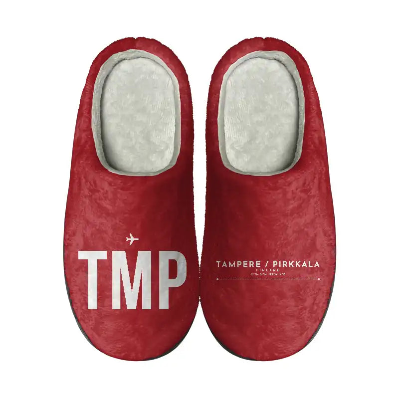 Tampere-Pirkkala Airport (TMP) Slippers & Flip Flops - Slippers - Cotton - Code - Different - Red