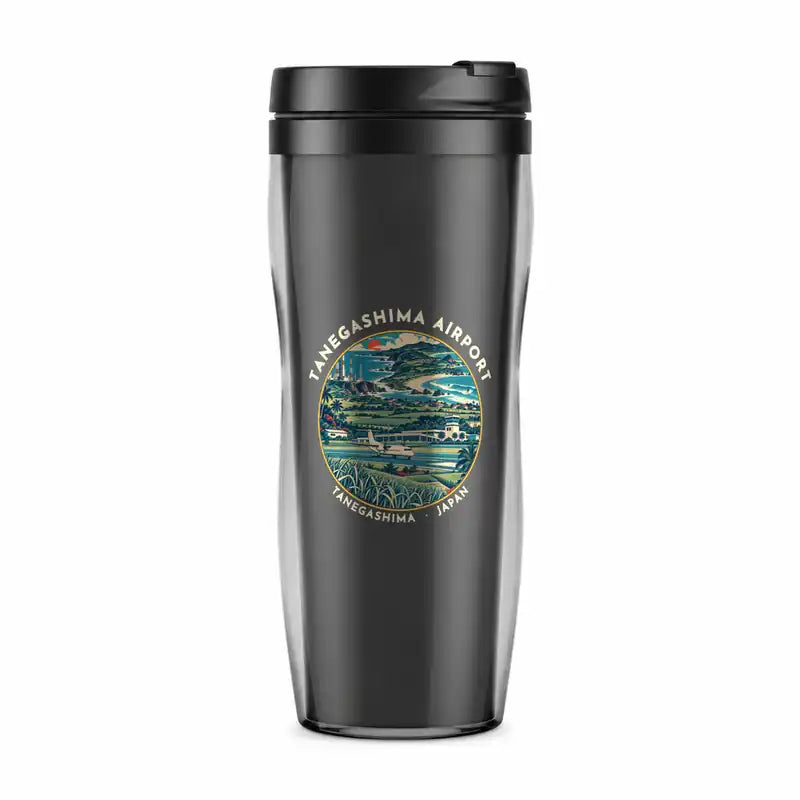 Tanegashima Airport (TNE) Travel Mugs - Badge - Plastic (No Holder) - Gray