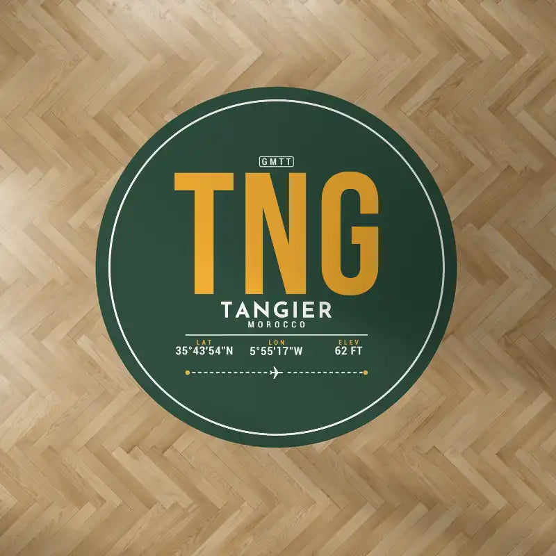 Tangier Ibn Battuta Airport (TNG) Carpets - Carpet Round - ID Tag - Dark Green