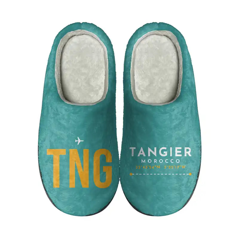 Tangier Ibn Battuta Airport (TNG) Slippers & Flip Flops - Slippers - Cotton - Code - Different - Turquoise