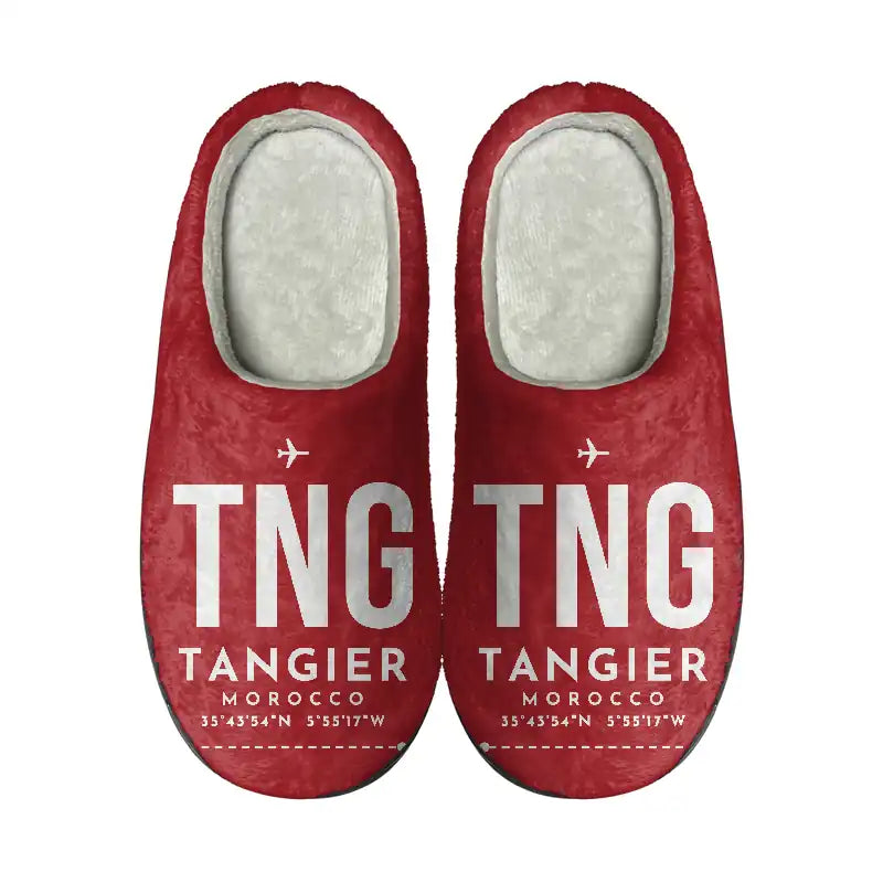 Tangier Ibn Battuta Airport (TNG) Slippers & Flip Flops - Slippers - Cotton - Code - Same - Red