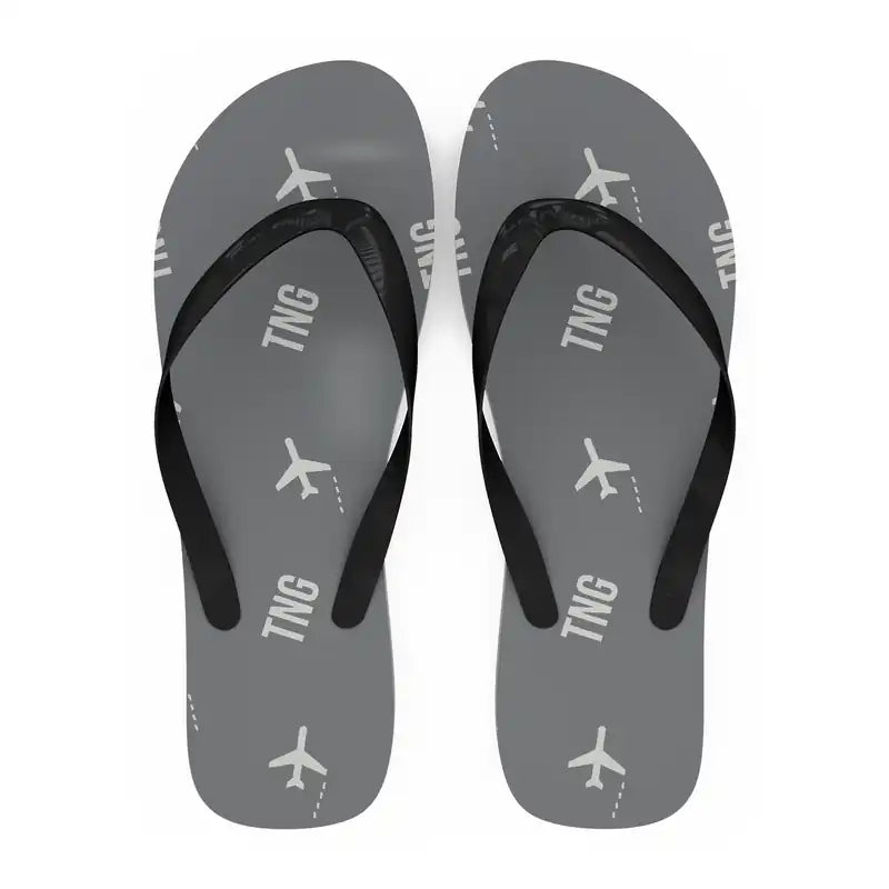Tangier Ibn Battuta Airport (TNG) Slippers & Flip Flops - Slippers - Flip Flops - Pattern - Gray