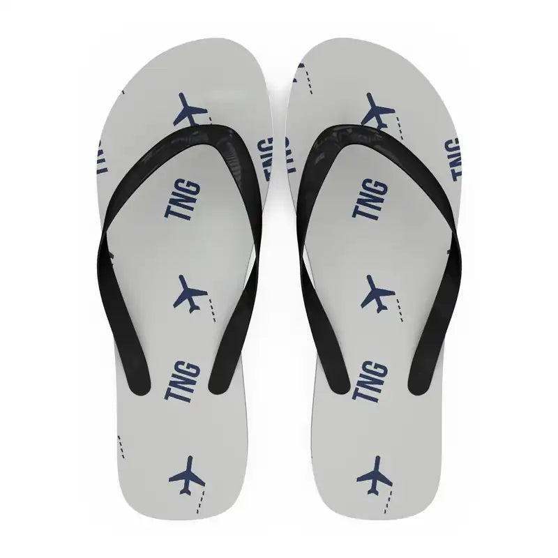 Tangier Ibn Battuta Airport (TNG) Slippers & Flip Flops - Slippers - Flip Flops - Pattern - White