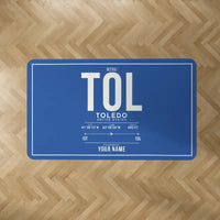 Thumbnail for Eugene F. Kranz Toledo Express Airport (TOL) Carpets - Carpet Rectangle - ID Tag + Name - Blue