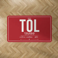 Thumbnail for Eugene F. Kranz Toledo Express Airport (TOL) Carpets - Carpet Rectangle - ID Tag - Red