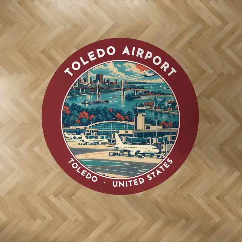 Eugene F. Kranz Toledo Express Airport (TOL) Carpets - Carpet Round - Badge - Dark Red