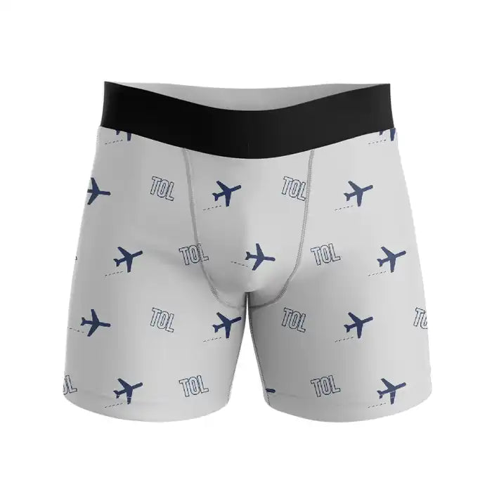 Eugene F. Kranz Toledo Express Airport (TOL) Men Boxers - Pattern - Light Gray
