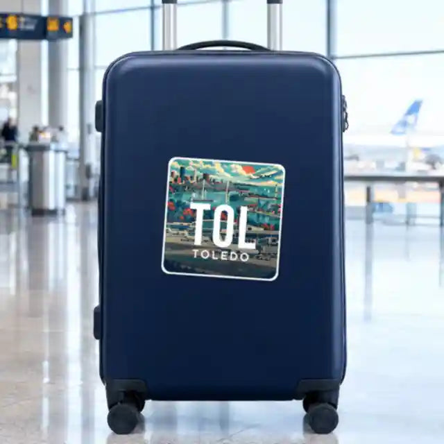Eugene F. Kranz Toledo Express Airport (TOL) square sticker - suitcase