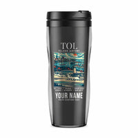 Thumbnail for Eugene F. Kranz Toledo Express Airport (TOL) Travel Mugs - Poster + Name - Plastic (No Holder) - Gray