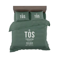 Thumbnail for Tromsø Airport (TOS) Bedding Sets & Blankets - Bedding Set - ID Tag - Dark Green