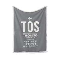 Thumbnail for Tromsø Airport (TOS) Bedding Sets & Blankets - Blanket - ID Tag - Gray