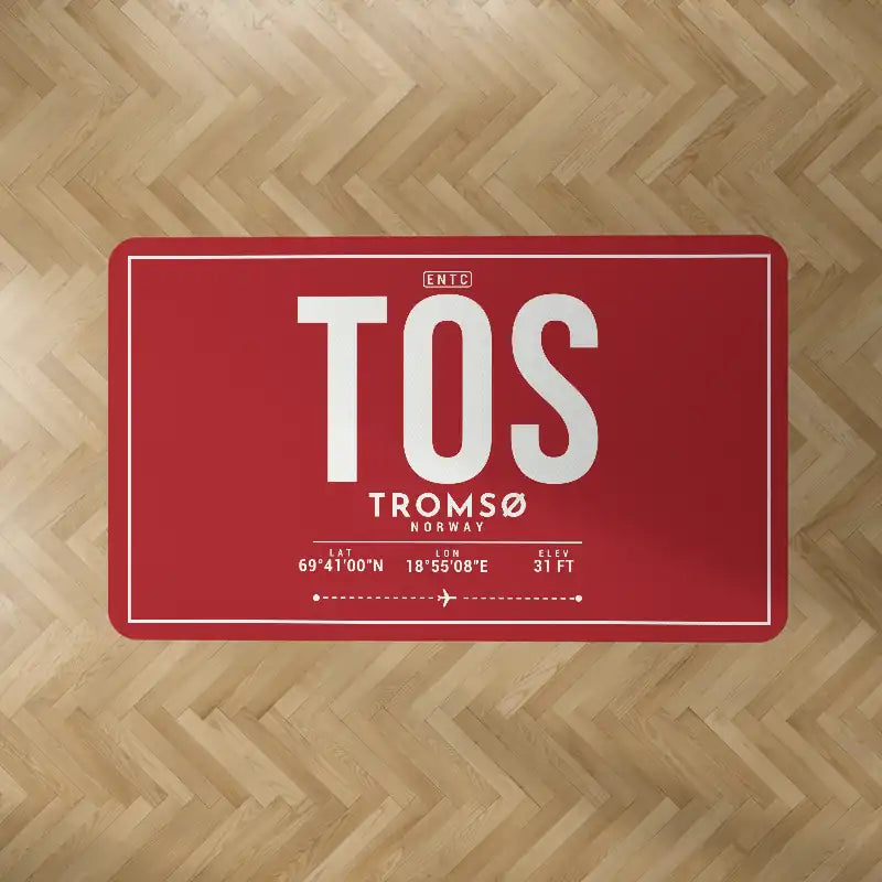 Tromsø Airport (TOS) Carpets - Carpet Rectangle - ID Tag - Red