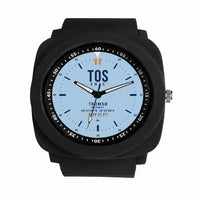 Thumbnail for Tromsø Airport (TOS) Aviator Watches - Classic - Light Blue - Rubber Strap - Black