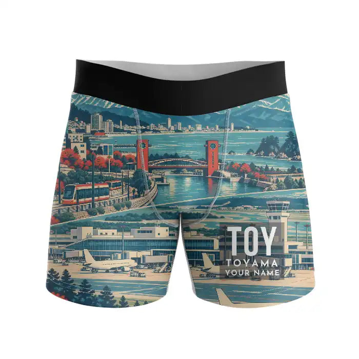 Toyama Airport (TOY) Men Boxers - Scene + Name