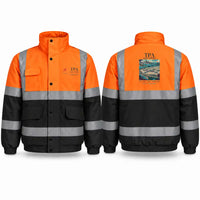 Thumbnail for Tampa International Airport (TPA) Reflective Winter Jackets - Poster - Orange & Navy