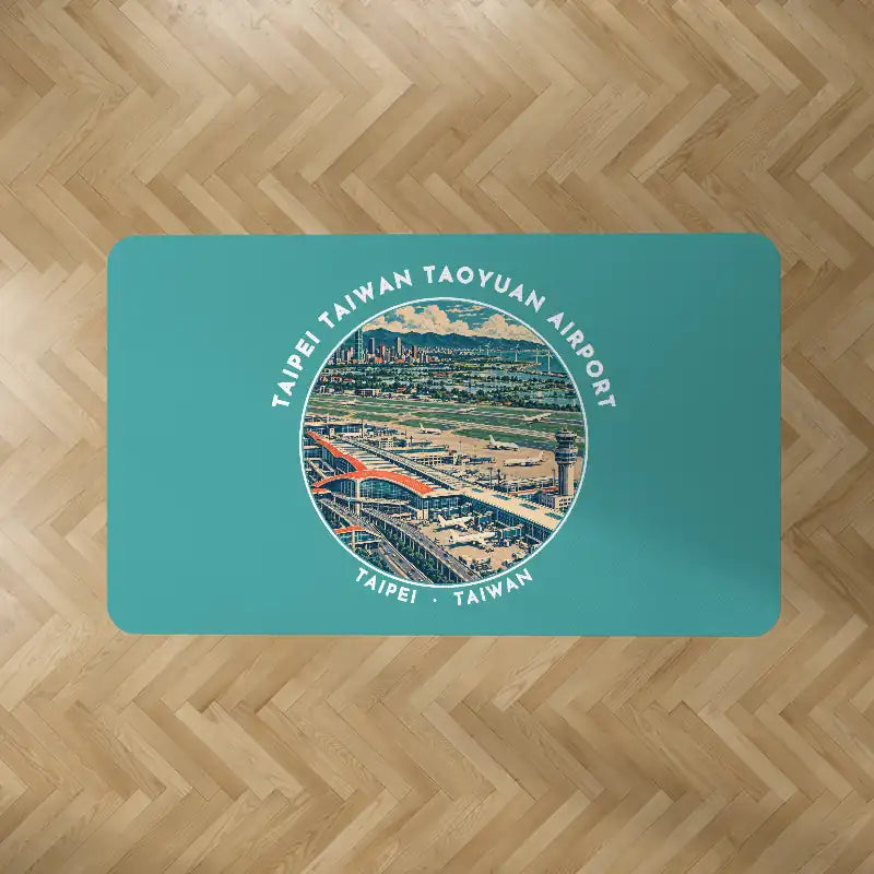 Taipei Taiwan Taoyuan International Airport (TPE) Carpets - Carpet Rectangle - Badge - Turquoise