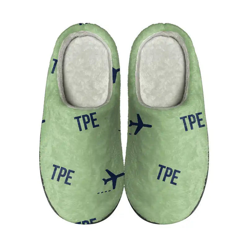 Taipei Taiwan Taoyuan International Airport (TPE) Slippers & Flip Flops - Slippers - Cotton - Pattern - Light Green