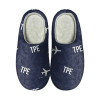 Thumbnail for Taipei Taiwan Taoyuan International Airport (TPE) Slippers & Flip Flops - Slippers - Cotton - Pattern - Navy Blue
