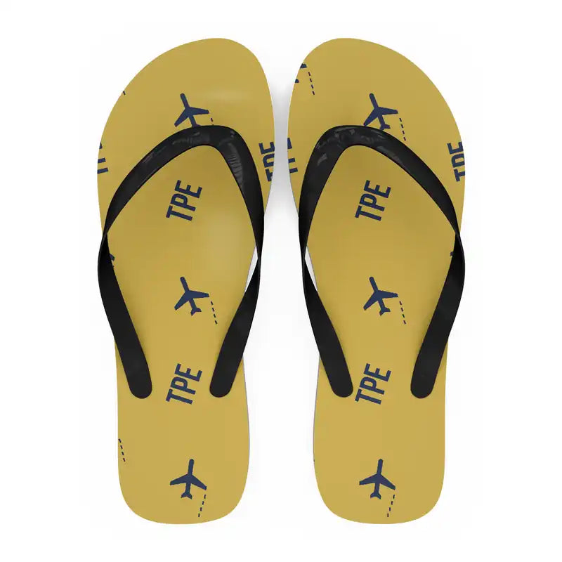 Taipei Taiwan Taoyuan International Airport (TPE) Slippers & Flip Flops - Slippers - Flip Flops - Pattern - Yellow