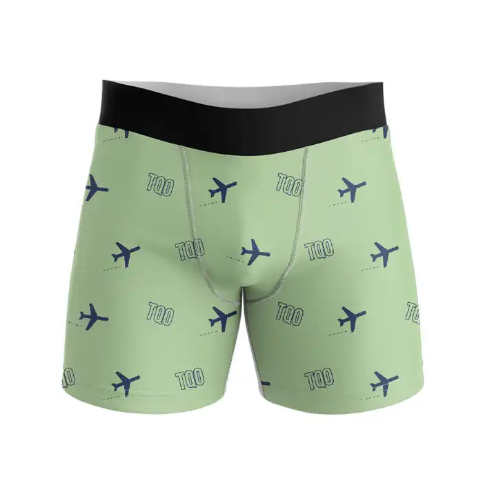 Felipe Carrillo Puerto International Airport Tulum (TQO) Men Boxers - Pattern - Light Green