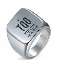 Thumbnail for Felipe Carrillo Puerto International Airport Tulum (TQO) Rings - Ring - Silver + Name