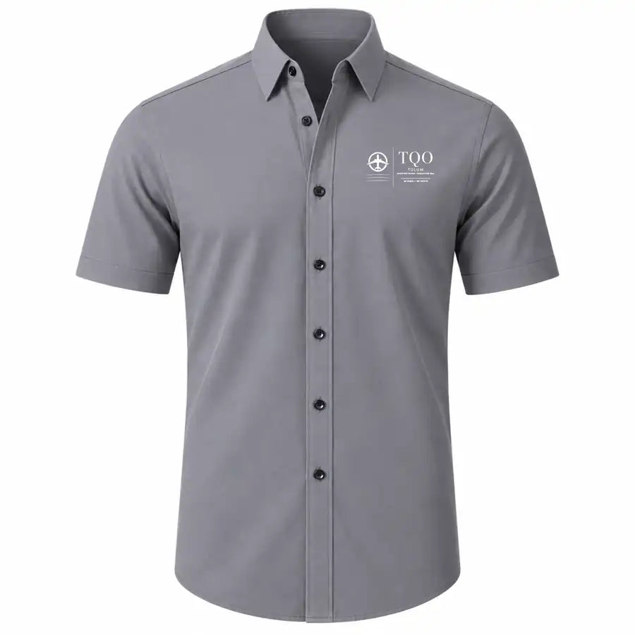 Felipe Carrillo Puerto International Airport Tulum (TQO) Shirts - Short Sleeve Shirt - Front - Gray