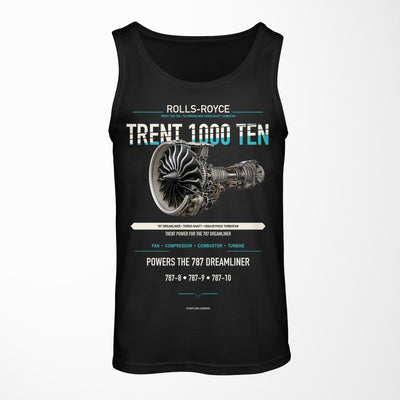 TRENT 1000 TEN design on black tank top