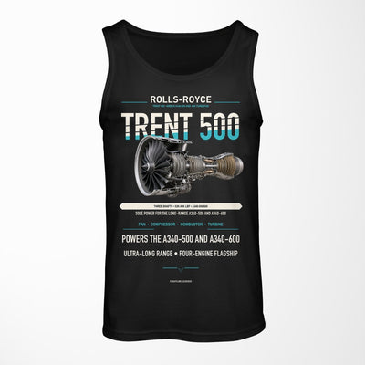 TRENT 500 design on black tank top