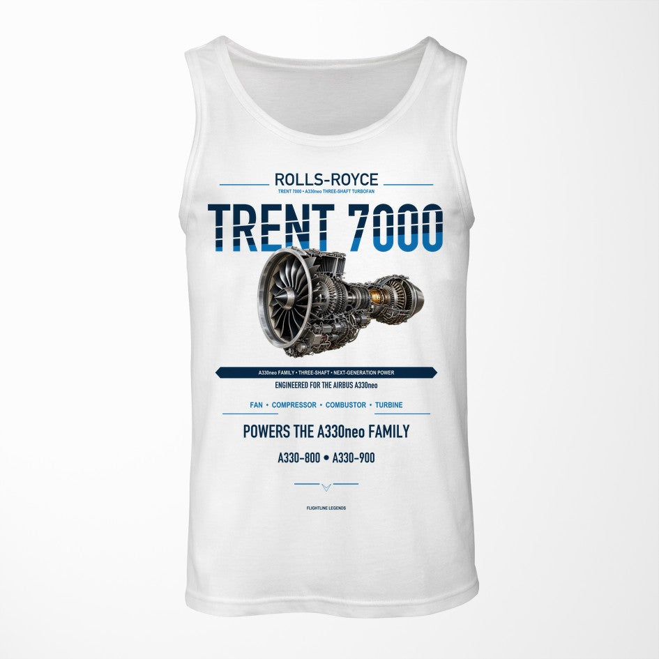 TRENT 7000 design on white tank top
