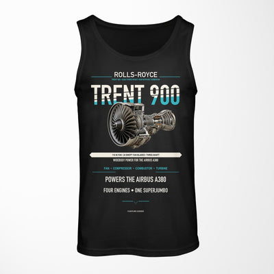 TRENT 900 design on black tank top