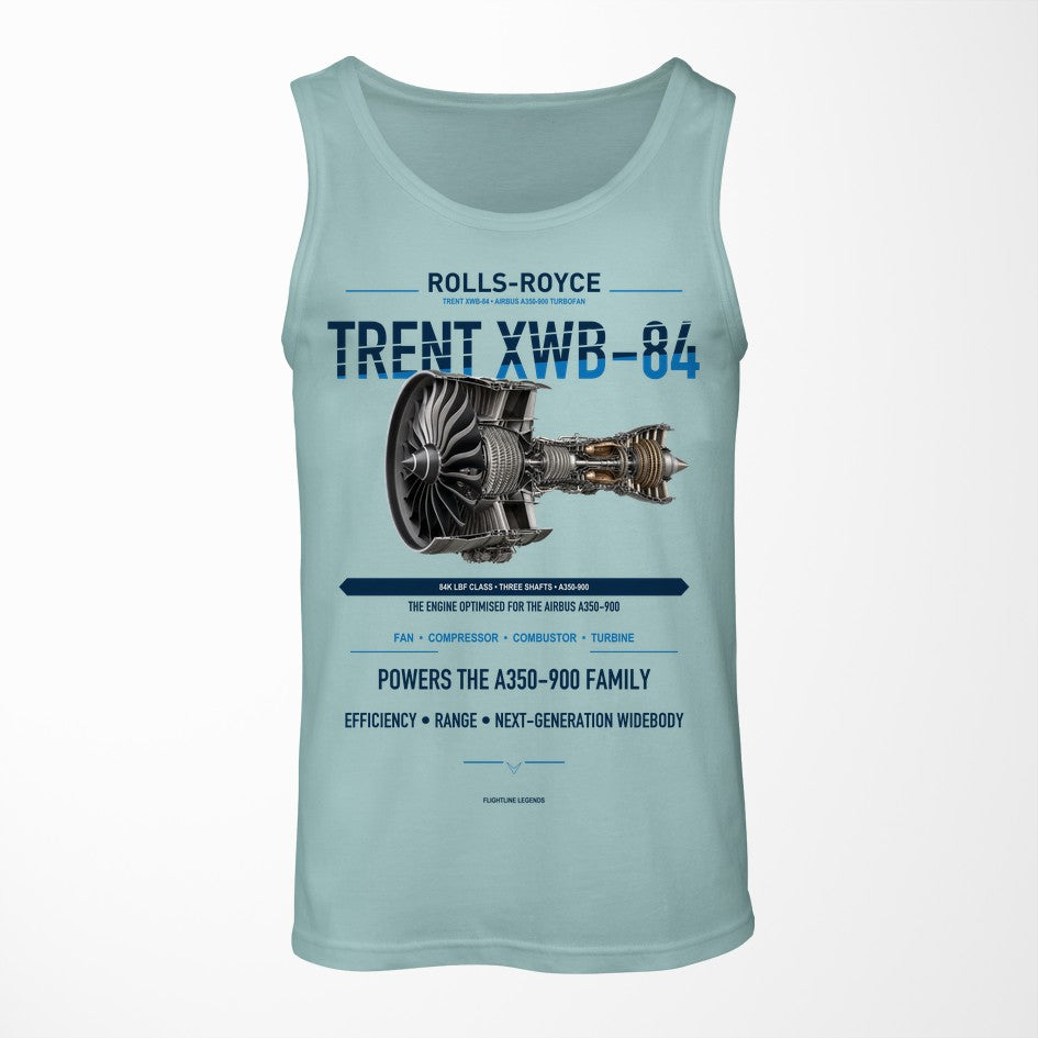 TRENT XWB-84 design on light green tank top