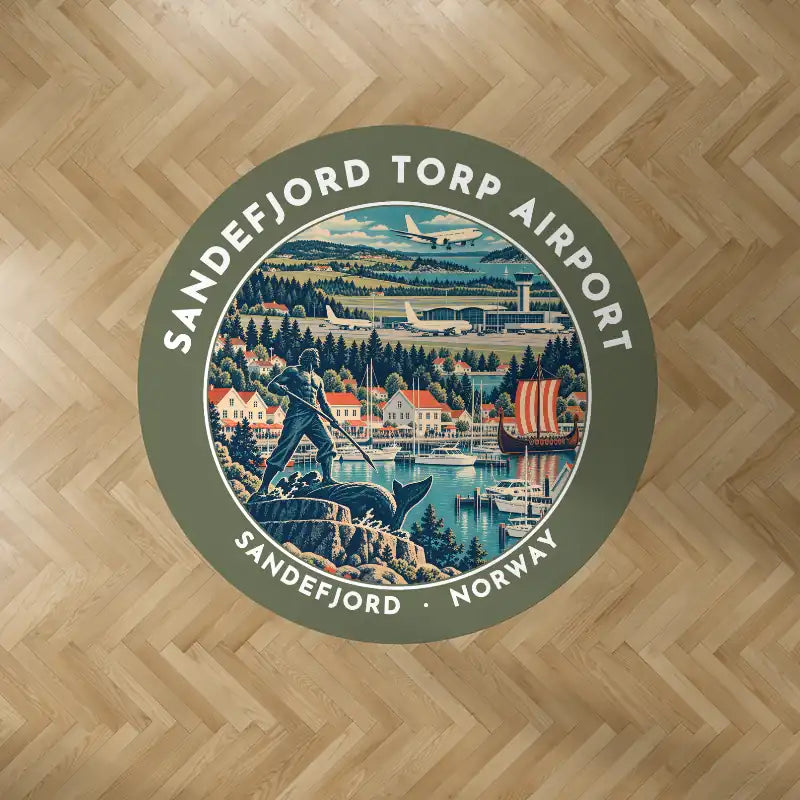 Sandefjord Airport, Torp (TRF) Carpets - Carpet Round - Badge - Green Army