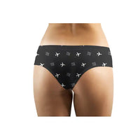 Thumbnail for Tri-Cities Airport (TRI) Women Panties - Pattern - Black - Back