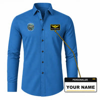 Thumbnail for Juwata International Airport (TRK) Shirts - Long Sleeve Shirt - Badge - Blue + NAME