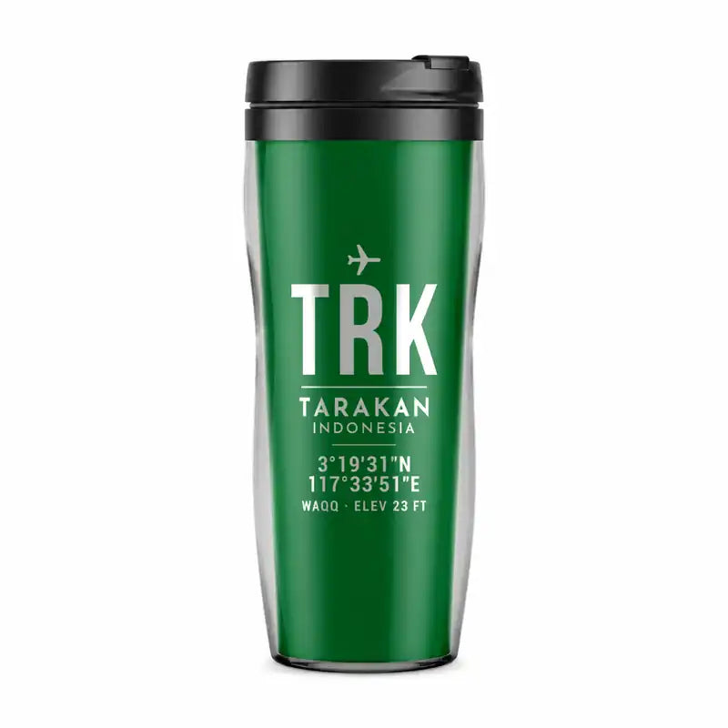Juwata International Airport (TRK) Travel Mugs - ID Tag - Plastic (No Holder) - Green