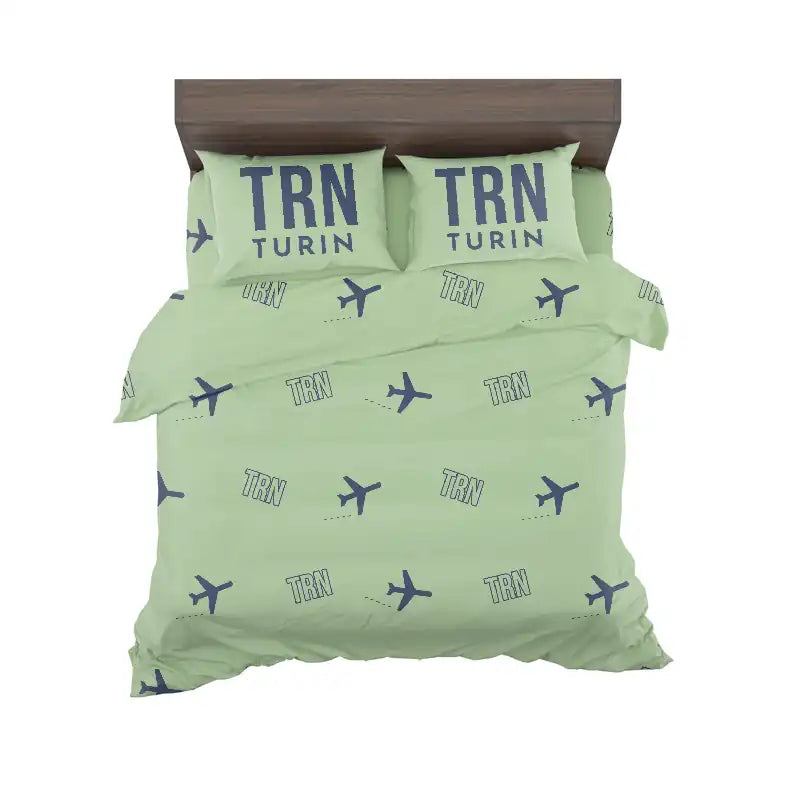 Turin Airport (TRN) Bedding Sets & Blankets - Bedding Set - Pattern - Light Green