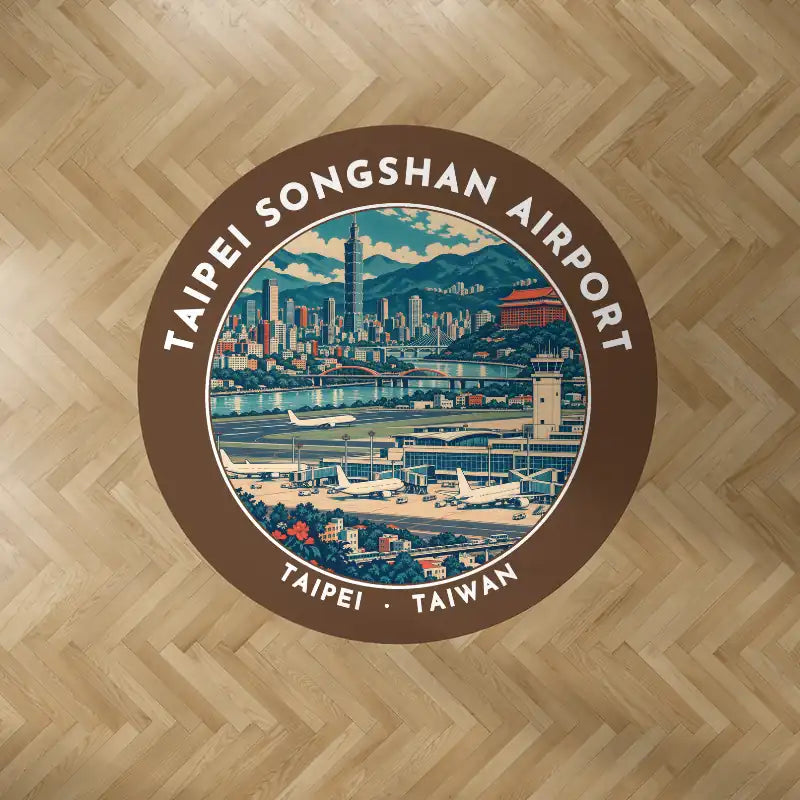 Taipei Songshan Airport (TSA) Carpets - Carpet Round - Badge - Brown