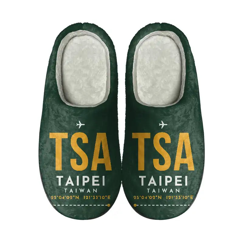 Taipei Songshan Airport (TSA) Slippers & Flip Flops - Slippers - Cotton - Code - Same - Dark Green