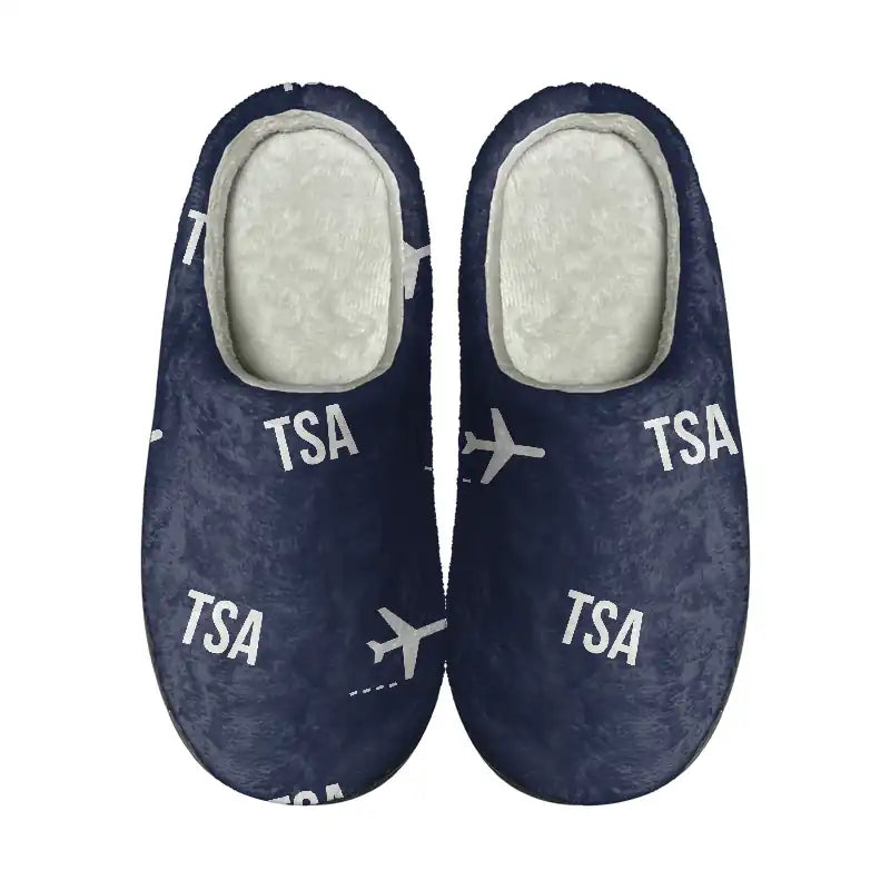 Taipei Songshan Airport (TSA) Slippers & Flip Flops - Slippers - Cotton - Pattern - Navy Blue