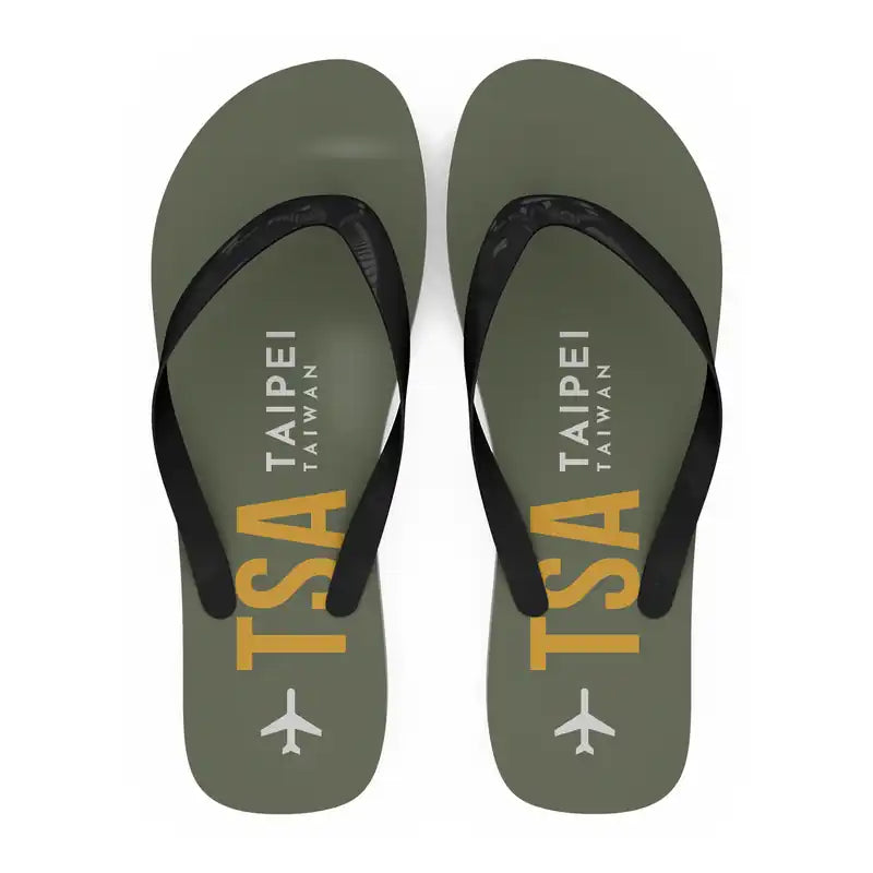 Taipei Songshan Airport (TSA) Slippers & Flip Flops - Slippers - Flip Flops - Code - Green Army