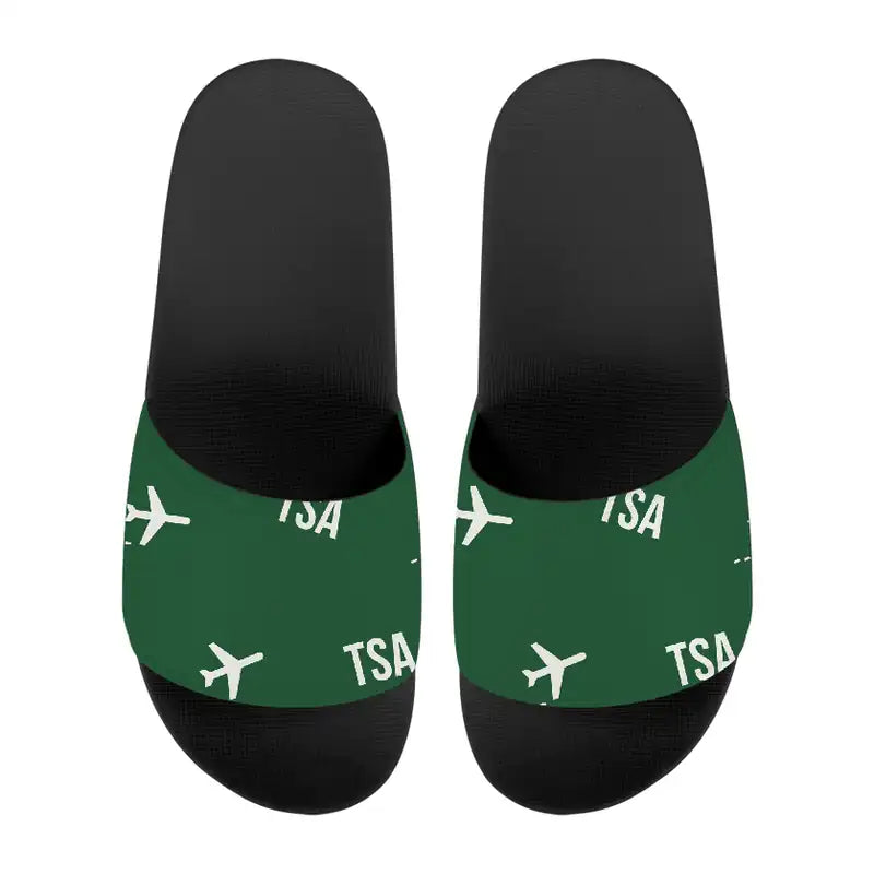 Taipei Songshan Airport (TSA) Slippers & Flip Flops - Slippers - Sport - Pattern - Green